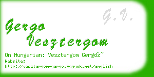 gergo vesztergom business card